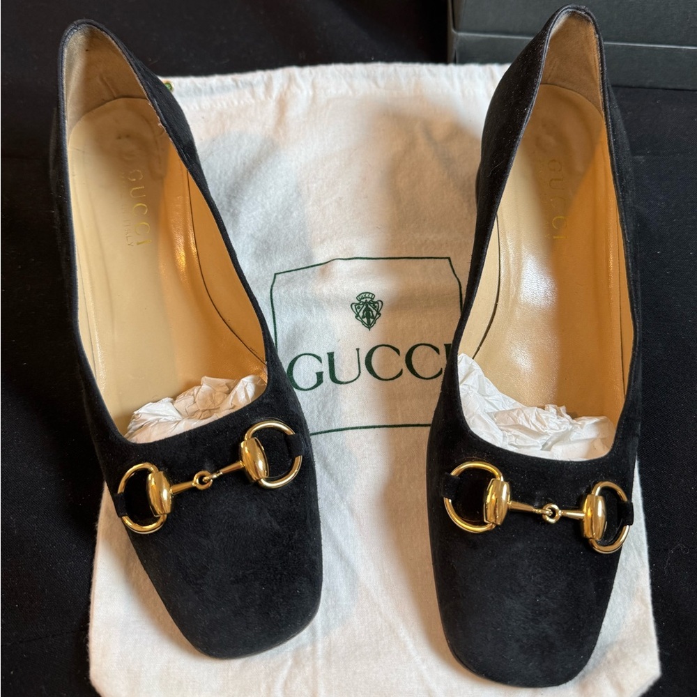 Gucci Women's Black Suede Loafers